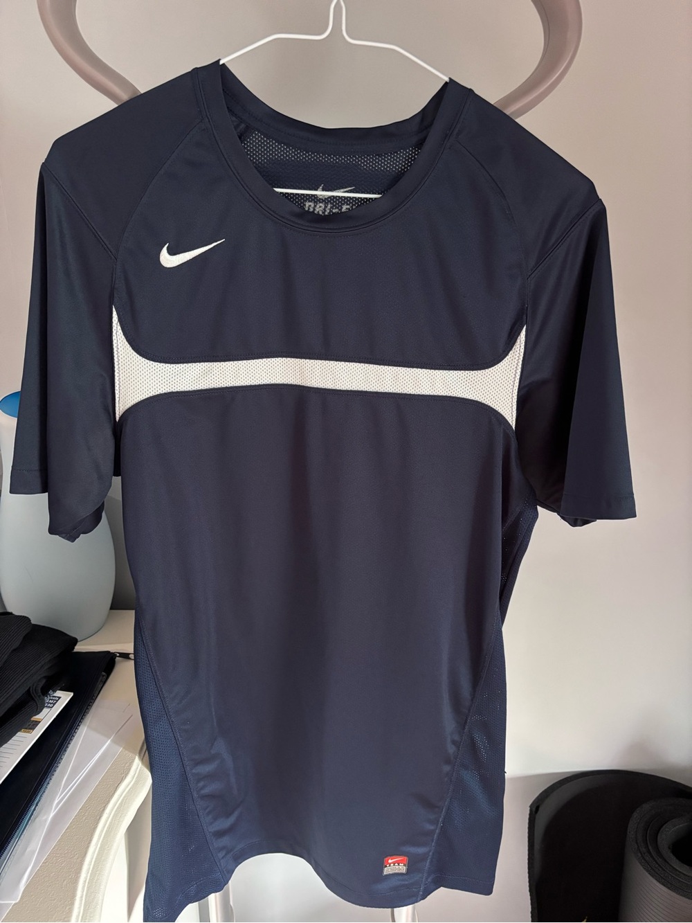 Nike Navy blue Dri-Fit Athletic Short Sleeve Tee with White Accent